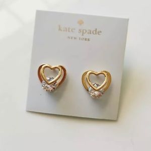 New Kate Spade CZ Heart Stud Earrings Gift Fashion Women Party Holiday Jewelry